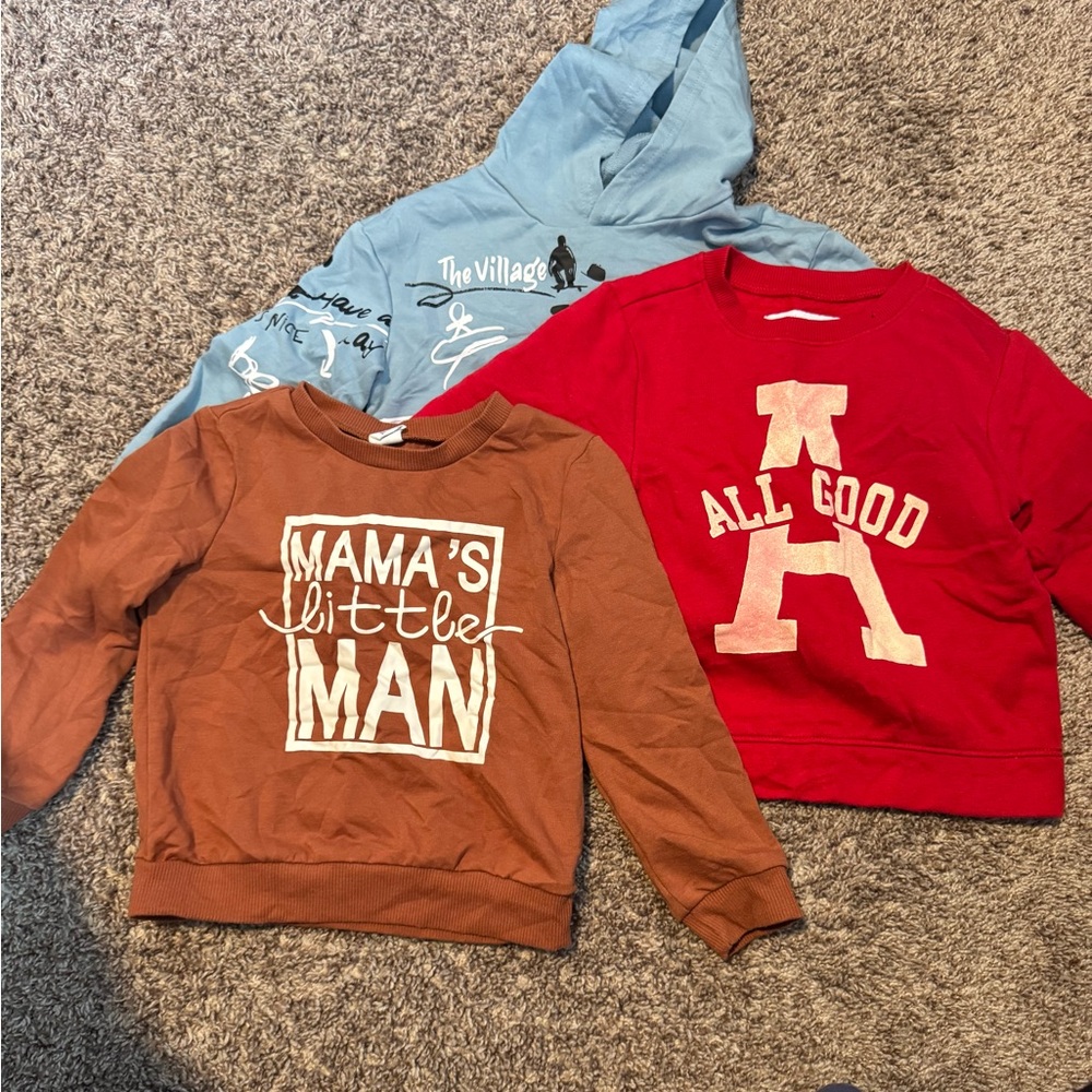 Graphic Sweatshirts Bundle - Blue, Brown, Red